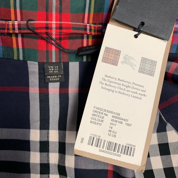 BURBERRY Size L Multi Color Cotton Plaid Belted Trench Coat - Picture 8 of 10